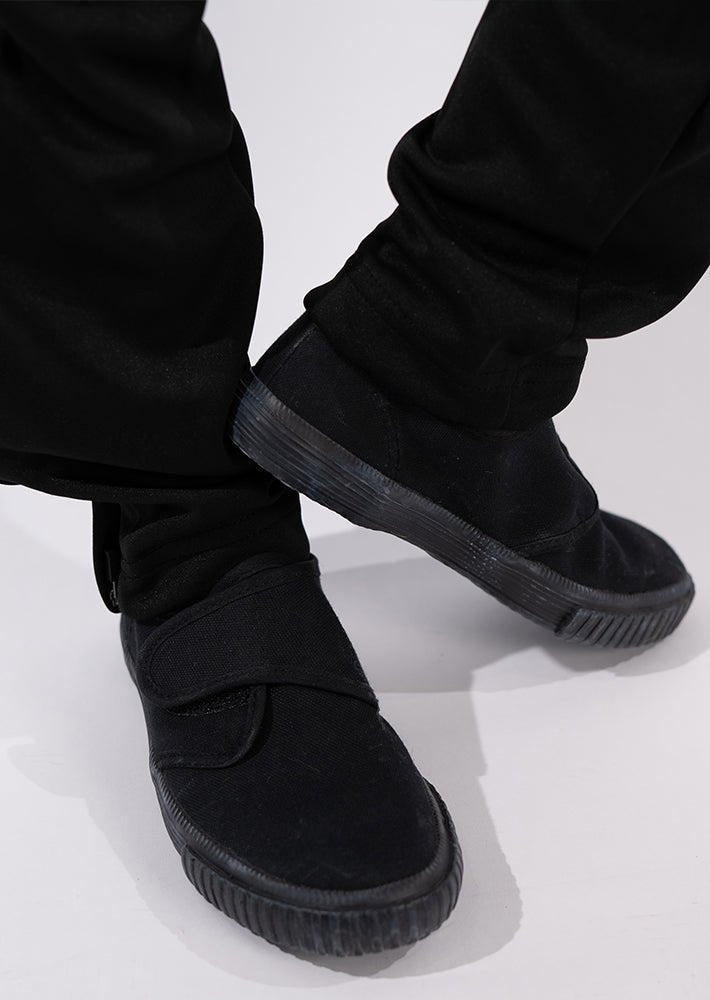 Black Plimsolls Hook Loop Fastening Uniformwise Schoolwear