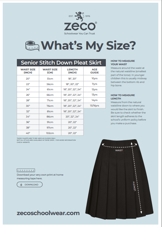 Black Pleated Skirt - Uniformwise Schoolwear