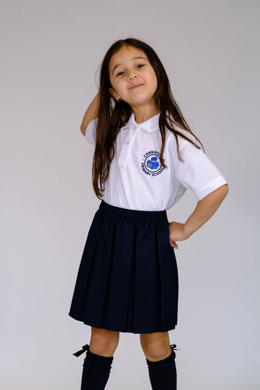 Corringham Primary White Frilly Polo - Uniformwise Schoolwear