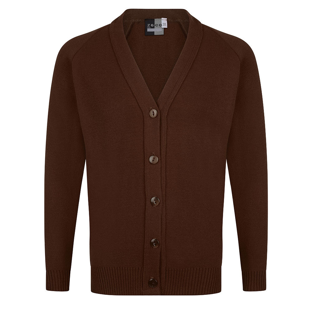 Plain Knitted cardigan-brown - Uniformwise Schoolwear