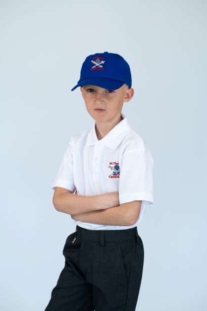 St Thomas Cap with logo- Blue - Uniformwise Schoolwear