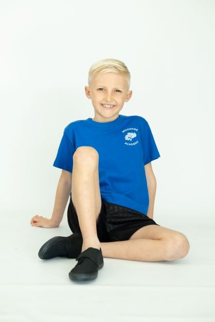 Woodside PE T-shirt with logo BLUE - Uniformwise Schoolwear