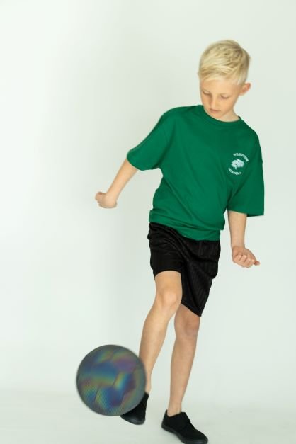 Woodside PE T-shirt with logo GREEN - Uniformwise Schoolwear