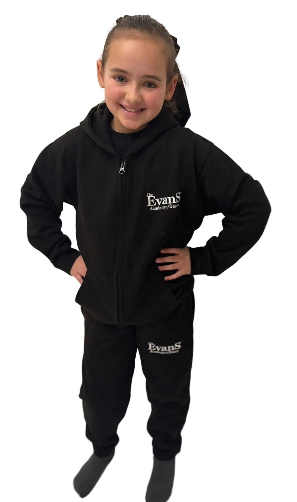 Evans unisex kids black zoodie Personalised (FIRST NAME ONLY) - Uniformwise Schoolwear