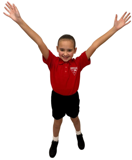 Herringham Primary Academy Red PE Polo With Logo - Uniformwise Schoolwear