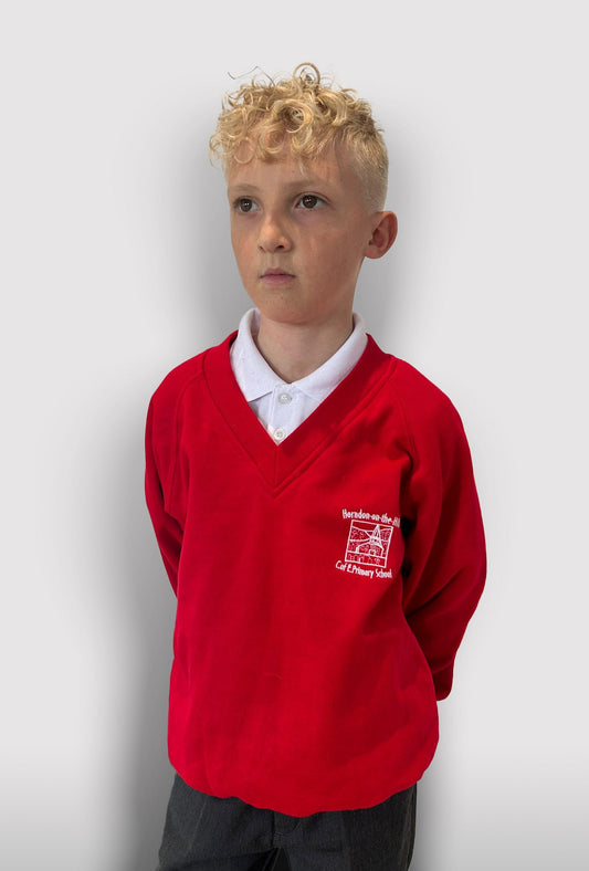 Horndon V-Neck Sweatshirt Jumper (Year 6 only) - Uniformwise Schoolwear