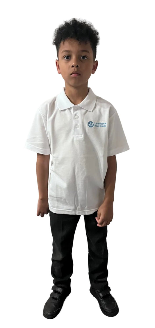 Lansdowne Primary Academy White Polo With Logo - Uniformwise Schoolwear