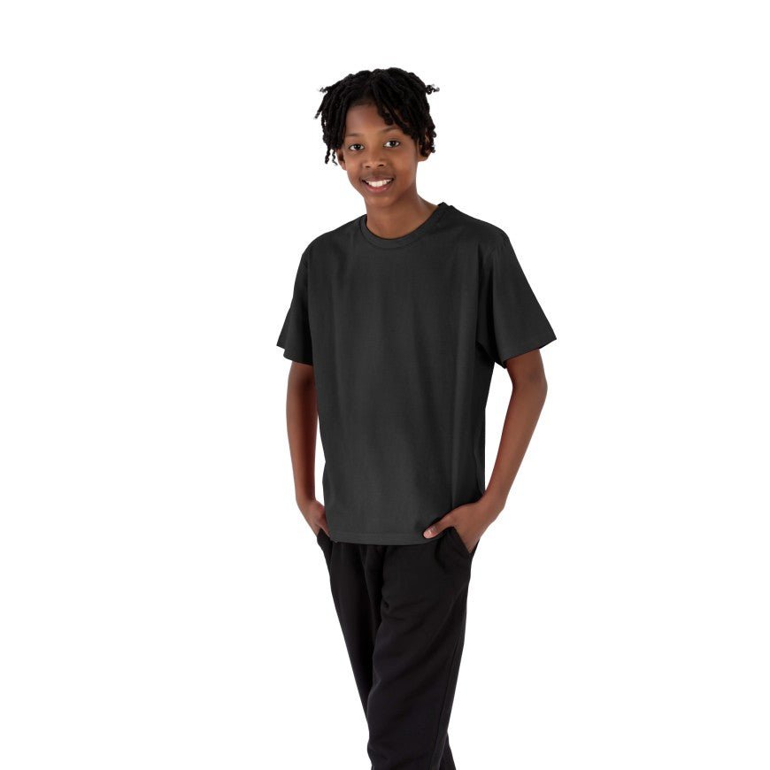 New Woodside Academy Black Pe Top with Blue Logo - Uniformwise Schoolwear