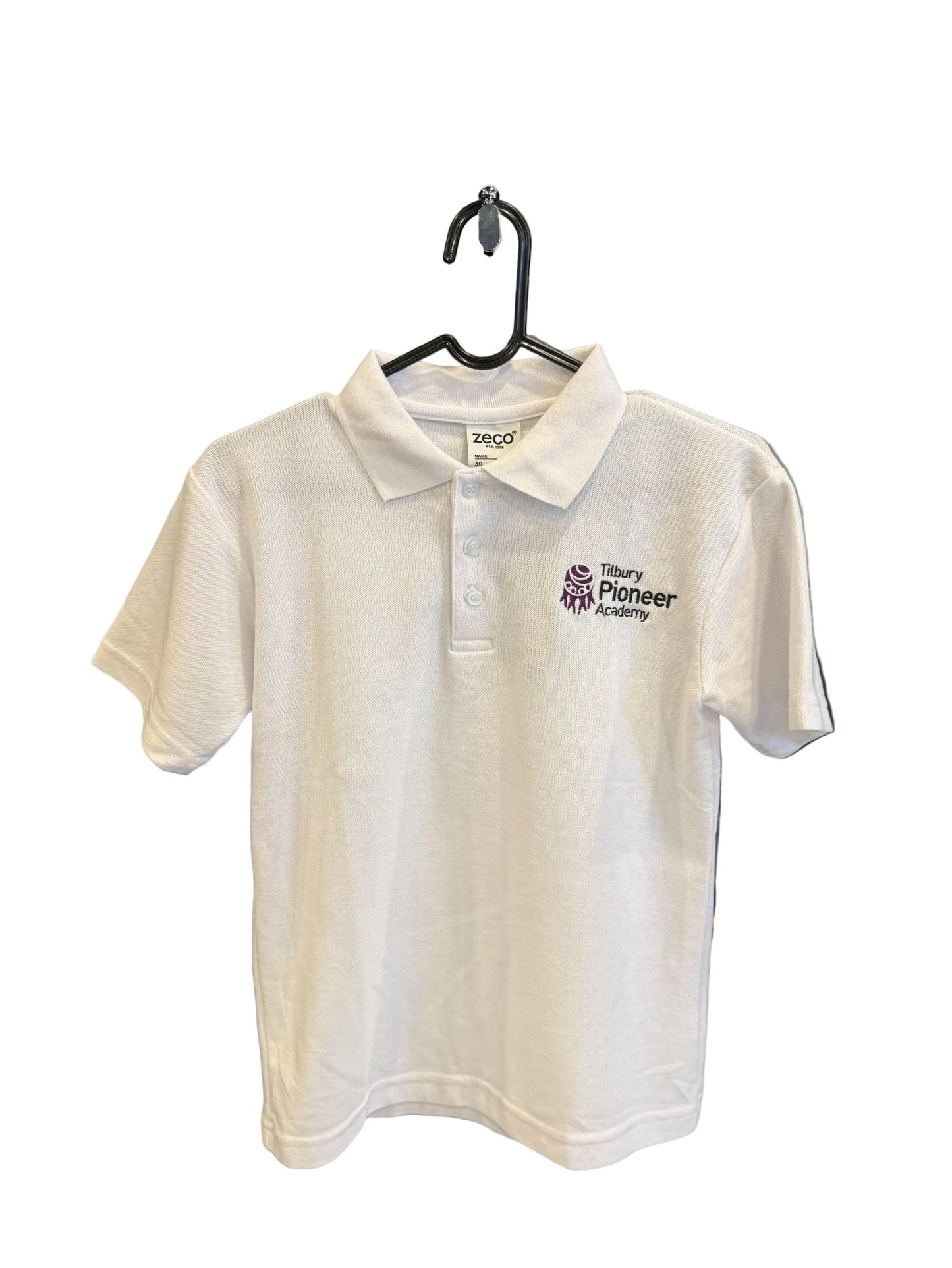 Tilbury Pionner Academy White Polo With Logo - Uniformwise Schoolwear