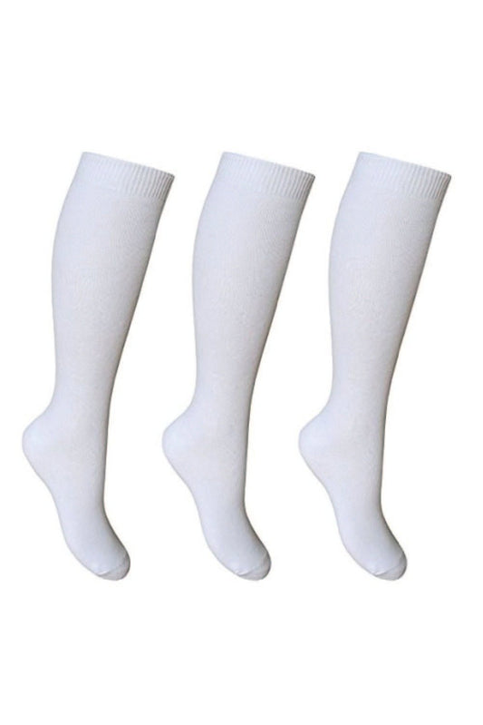 Knee high socks 3 pack - White - Uniformwise Schoolwear