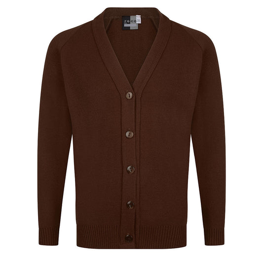 Plain Knitted cardigan-brown - Uniformwise Schoolwear