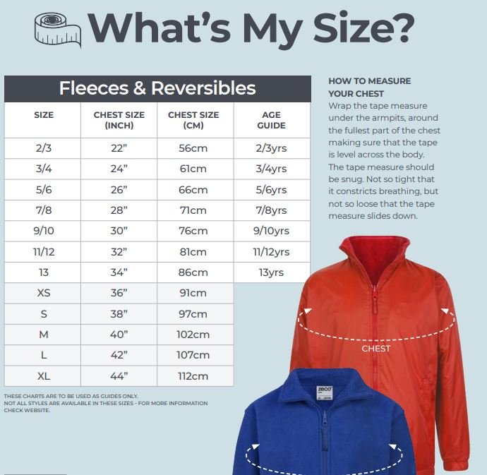 St. Josephs Reversible Fleece Jacket - Uniformwise Schoolwear