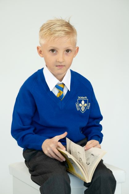 St Mary's Catholic Primary School Knitted V-neck Jumper - Uniformwise Schoolwear