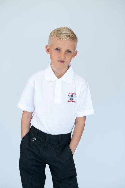 St Thomas White Summer Polo Shirt - Uniformwise Schoolwear